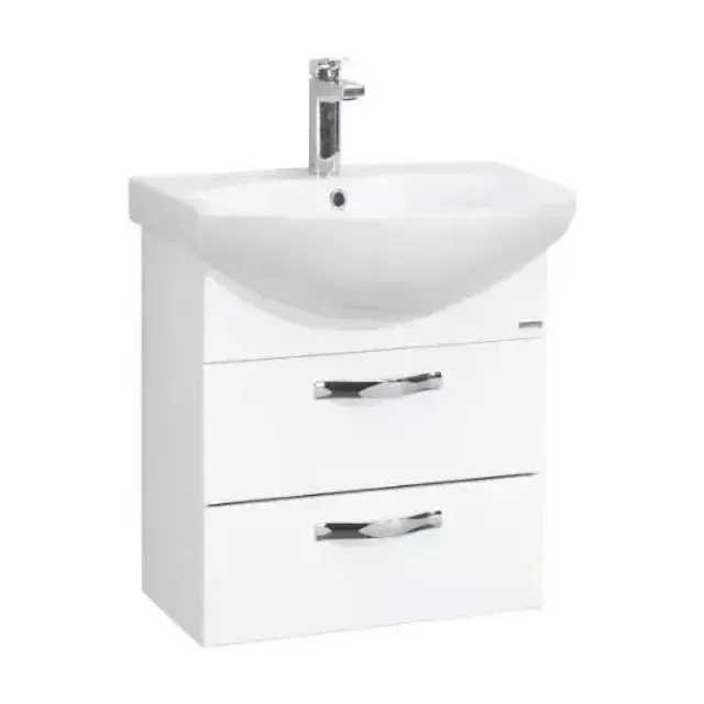 Тумба с раковиной Aquaton Ария 50М белый глянец