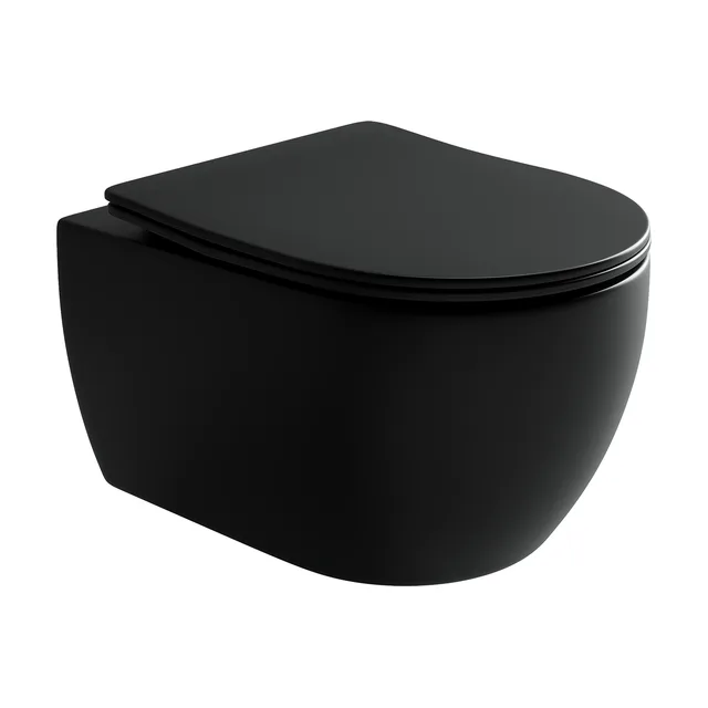 Унитаз подвесной Ceramica Nova Игра (Play) CN3001MB черный матовый с сиденьем микролифт смыв воронка-водоворот