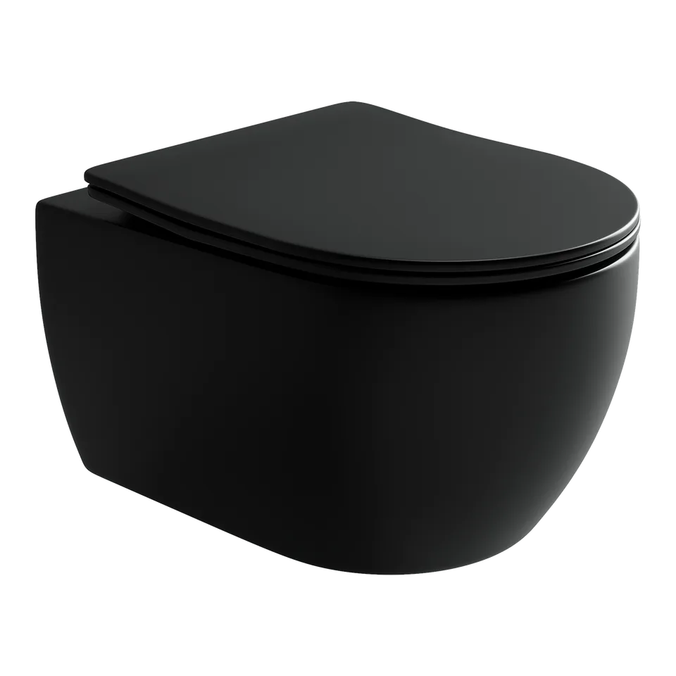 Унитаз подвесной Ceramica Nova Игра (Play) CN3001MB черный матовый с сиденьем микролифт смыв воронка-водоворот