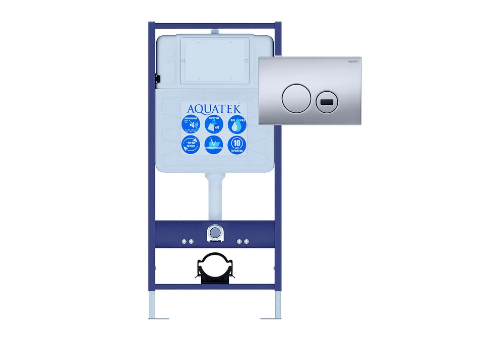 Инсталляция для подвесного унитаза с сенсорным управлением Aquatek Sensor Set Standart 50 INSE-0000001.36, 1130*500*100 мм, +звукоизоляционная прокладка+ панель смыва