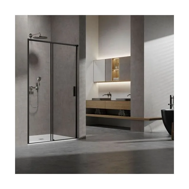 Душевая дверь Vincea Слим 8мм (Slim 8mm) VDS-6SL110CLB 110х200 стекло прозрачное 8 мм профиль черный