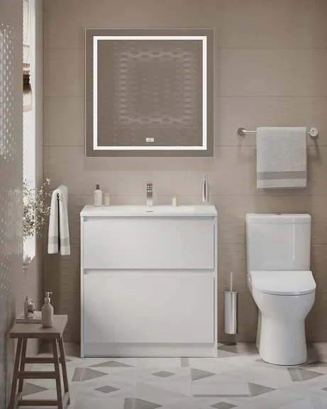 Комплект мебели BelBagno Крафт (Kraft) 39 80 напольный белый матовый (раковина BB-8099-3-80)