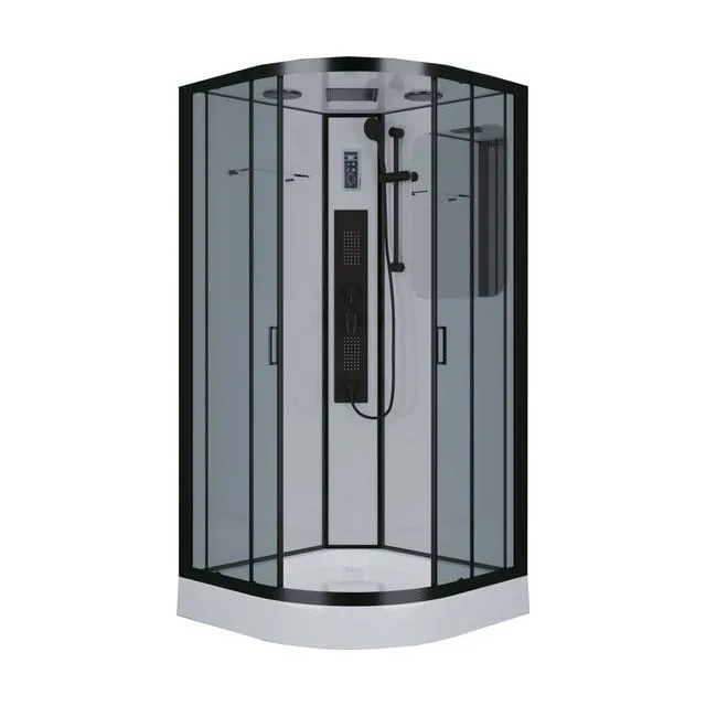 Душевая кабина Niagara Premium NG-6901-01G BLACK (90х90х210) низкий поддон(16 см),черный,стекло тонированное