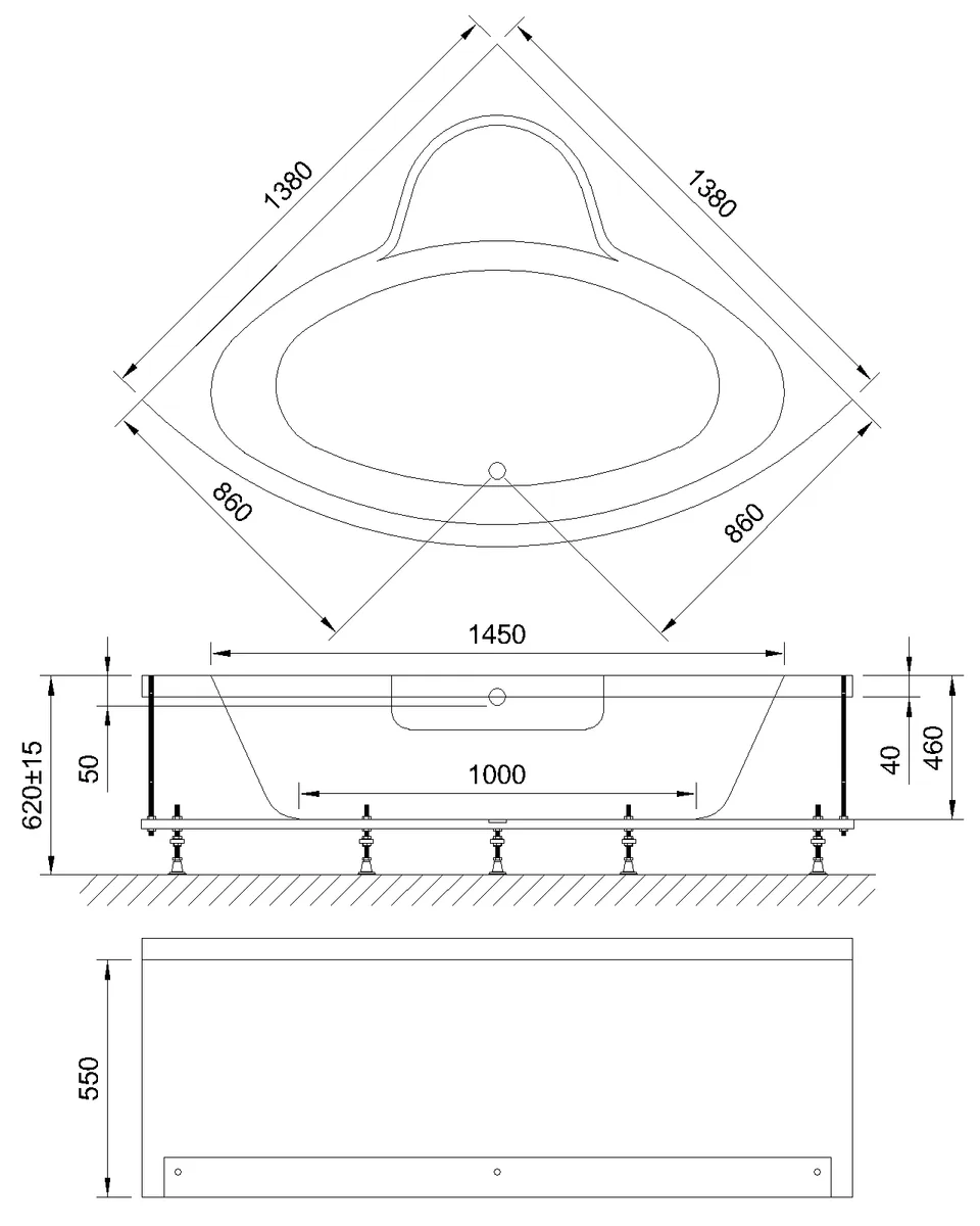 Гидромассажная ванна FANKE COMFORT 140x140x65