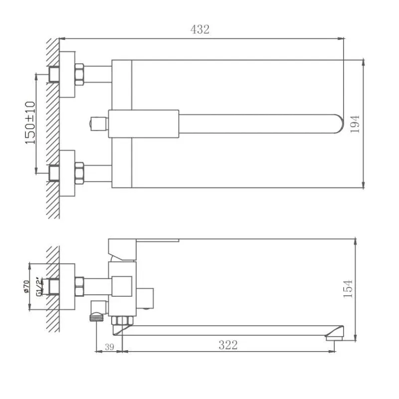 Смеситель Haiba HB22803 универсальный сталь матовая