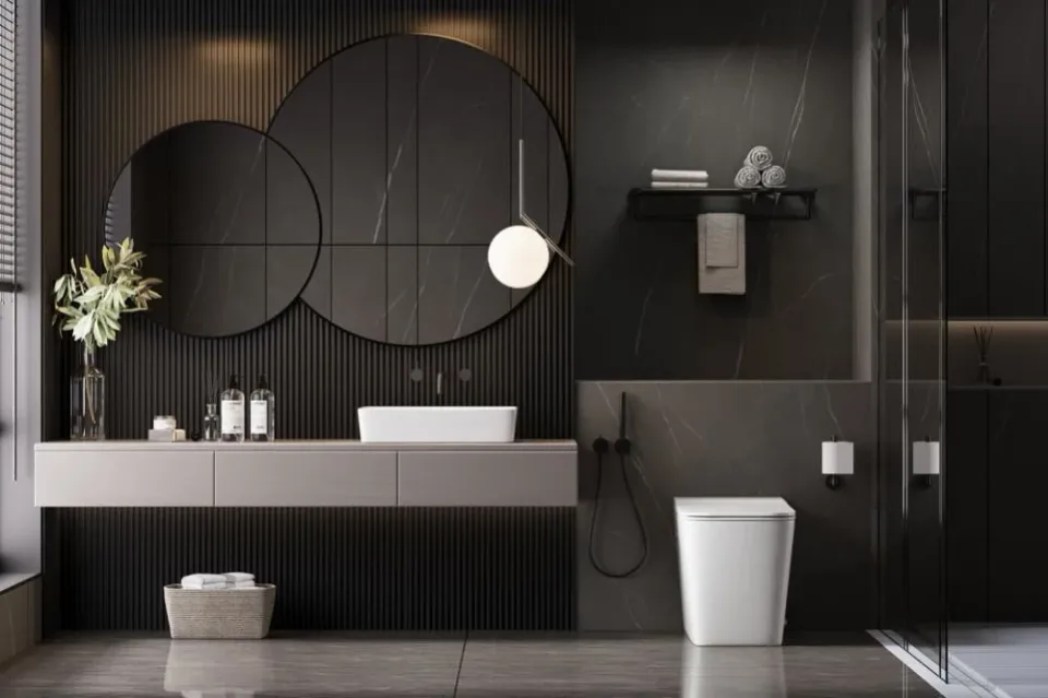 Приставной унитаз ABBER Rechteck AC1213P 36*59 с крышкой-сиденьем микролифт Slim, с импульсным сливом