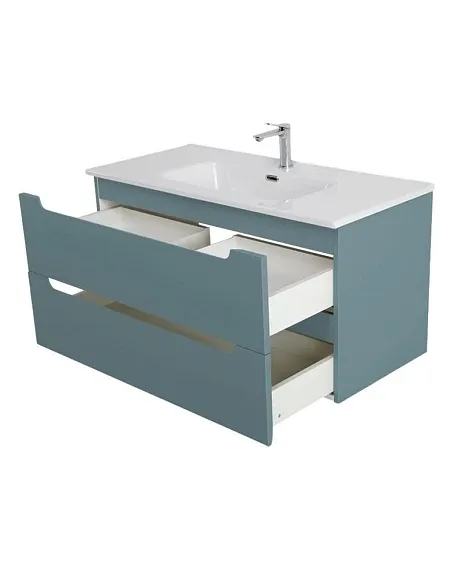 Тумба с раковиной BelBagno Этна (Etna) 100 голубая матовая (раковина BB1000ETL)