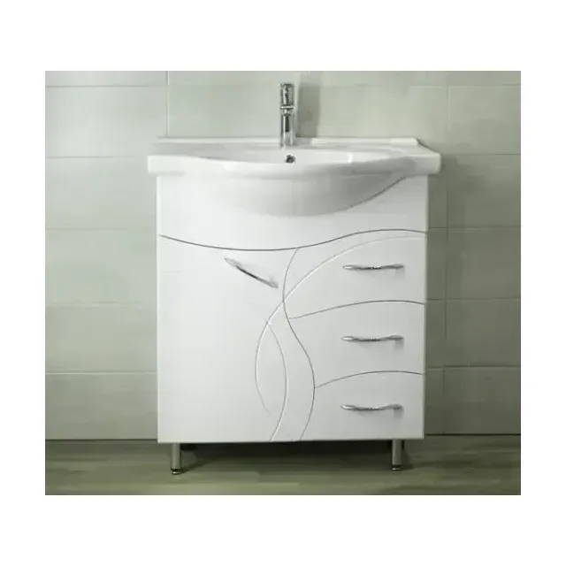 Тумба с раковиной Style Line Амелия 75 белая напольная
