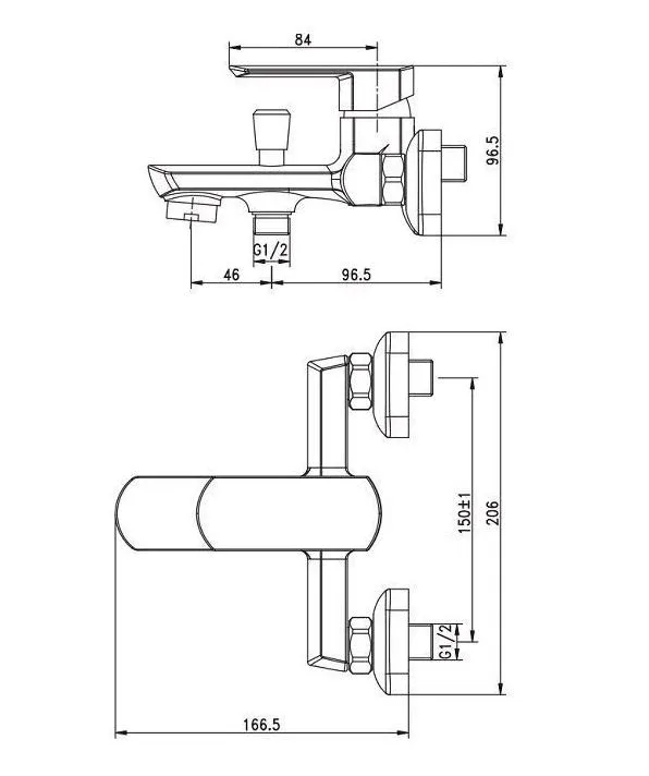 Смеситель Aquanet Cinetic AF120-20С для ванны и душа