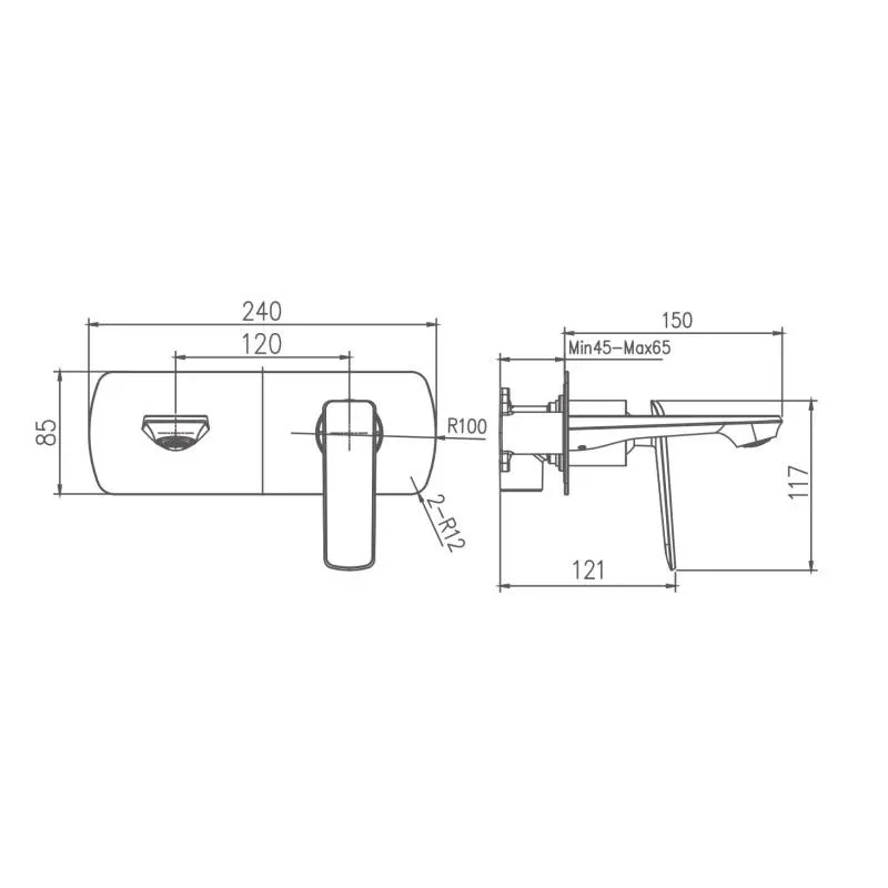 Смеситель Haiba HB80548-7 для раковины скрытый монтаж черный матовый
