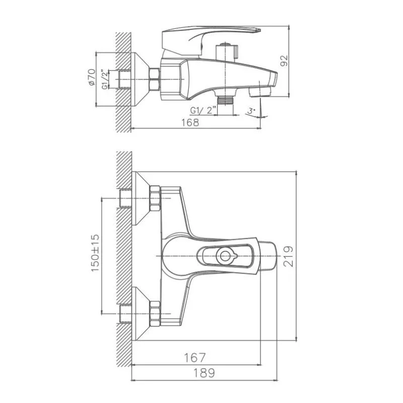 Смеситель Haiba HB6066 для ванны и душа