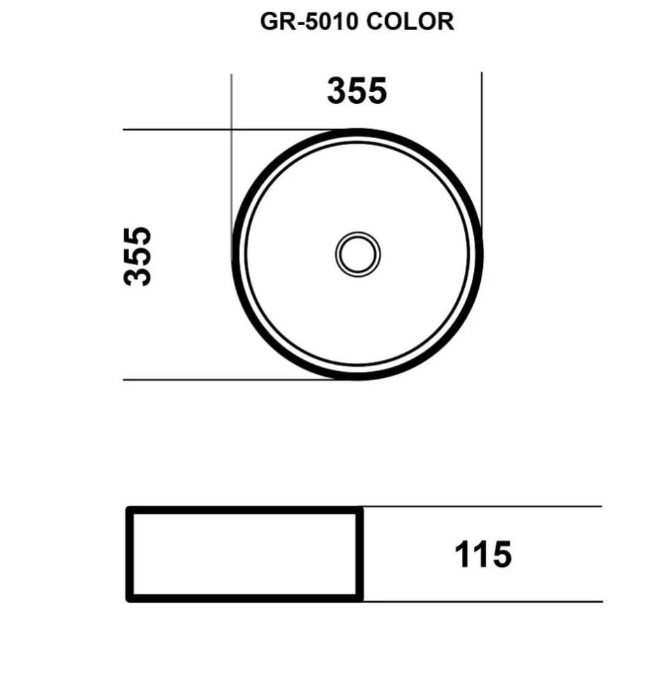 Накладная раковина Grossman Колор (Color) GR-5010GWL 35,5*35,5 золото/белая