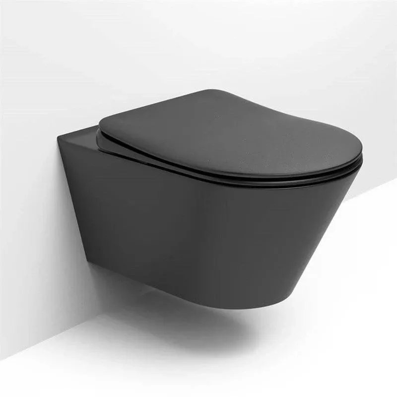 Подвесной унитаз Logan L3W(Black) AVVA 33,5х53 черный безободковый с крышкой-сиденьем микролифт