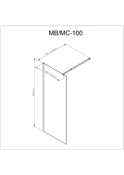 Душевая перегородка AvaCan MC100 MT