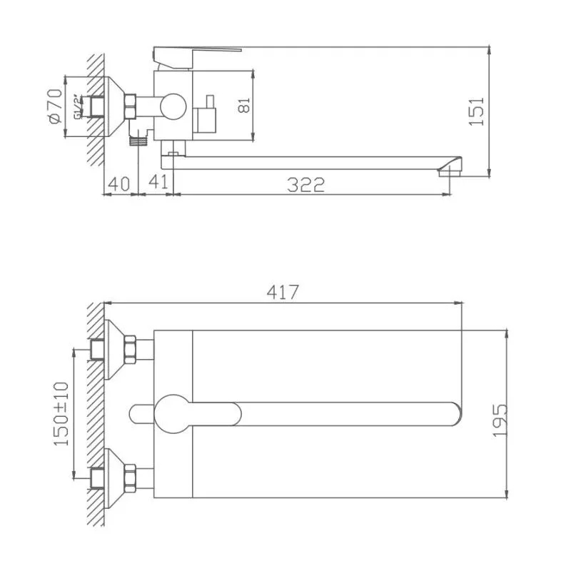 Смеситель Haiba HB22801 универсальный сталь матовая