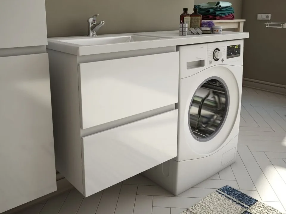 Тумба с раковиной подвесная 2 ящика Эстет Dallas Luxe 130 65 L Белый ФР-00002222