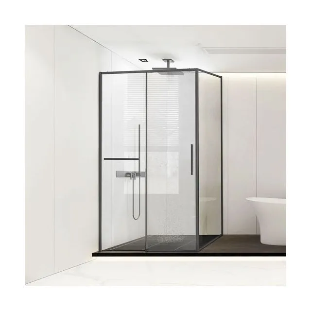 Душевой уголок Vincea Слим Софт (Slim Soft) VSR-1SS8012CLGM 120х80 стекло прозрачное 6 мм профиль вороненая сталь