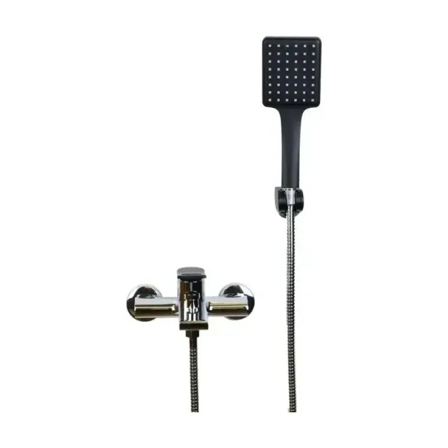 Смеситель Bronze DE Luxe Element EL03CB для ванны и душа матовый хром/черный