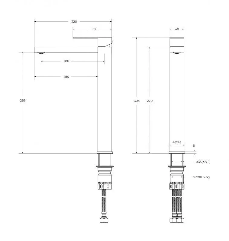 Смеситель Cezares Движение (Slider) SLIDER-LC-GM-W0 для раковины оружейная сталь