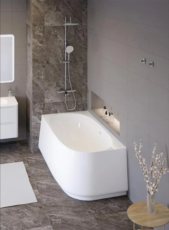 Акриловая ванна угловая левосторонняя CEZARES CZR-LUX-CORNER-165-80-58-L