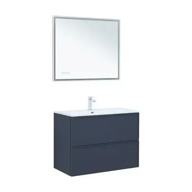 Комплект мебели Aquanet Арт 90 маренго Soft Touch (тактильный матовый), раковина Арт 90