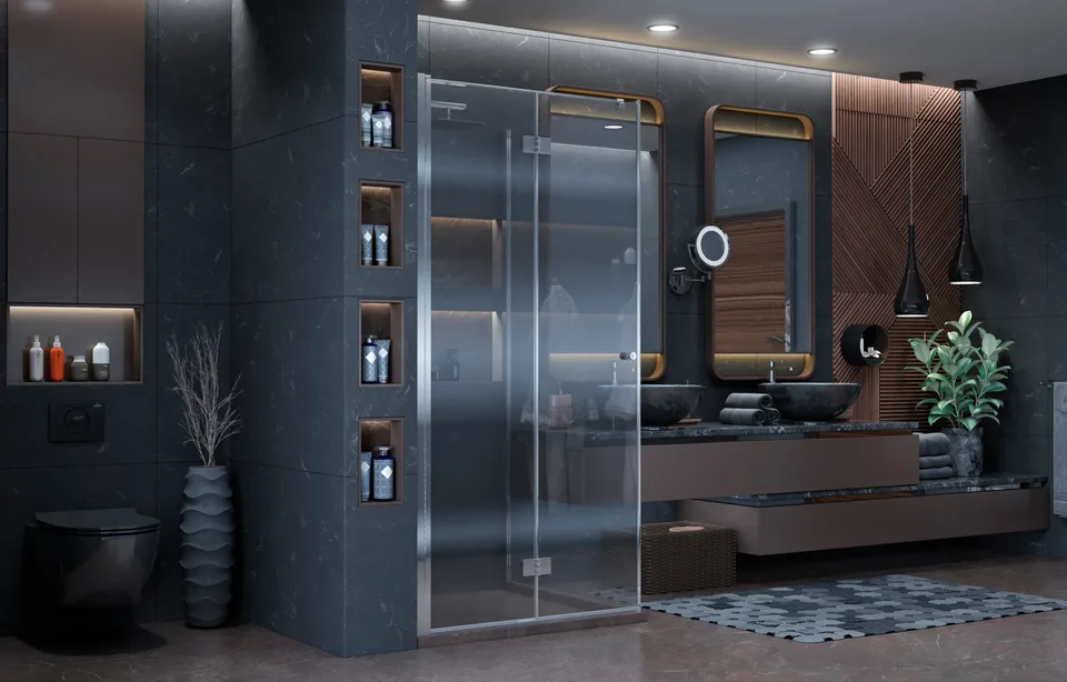 Душевое ограждение Ambassador Diamond 12011106L (100х100х200) квадрат,хром,стекло прозрачное,распашная-складная,1 место