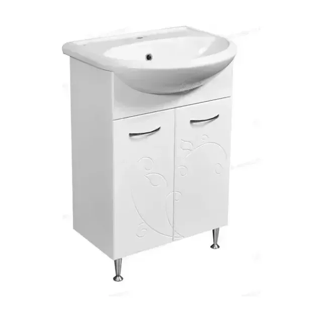 Тумба с раковиной Stella Polar Фантазия 55 белый глянец