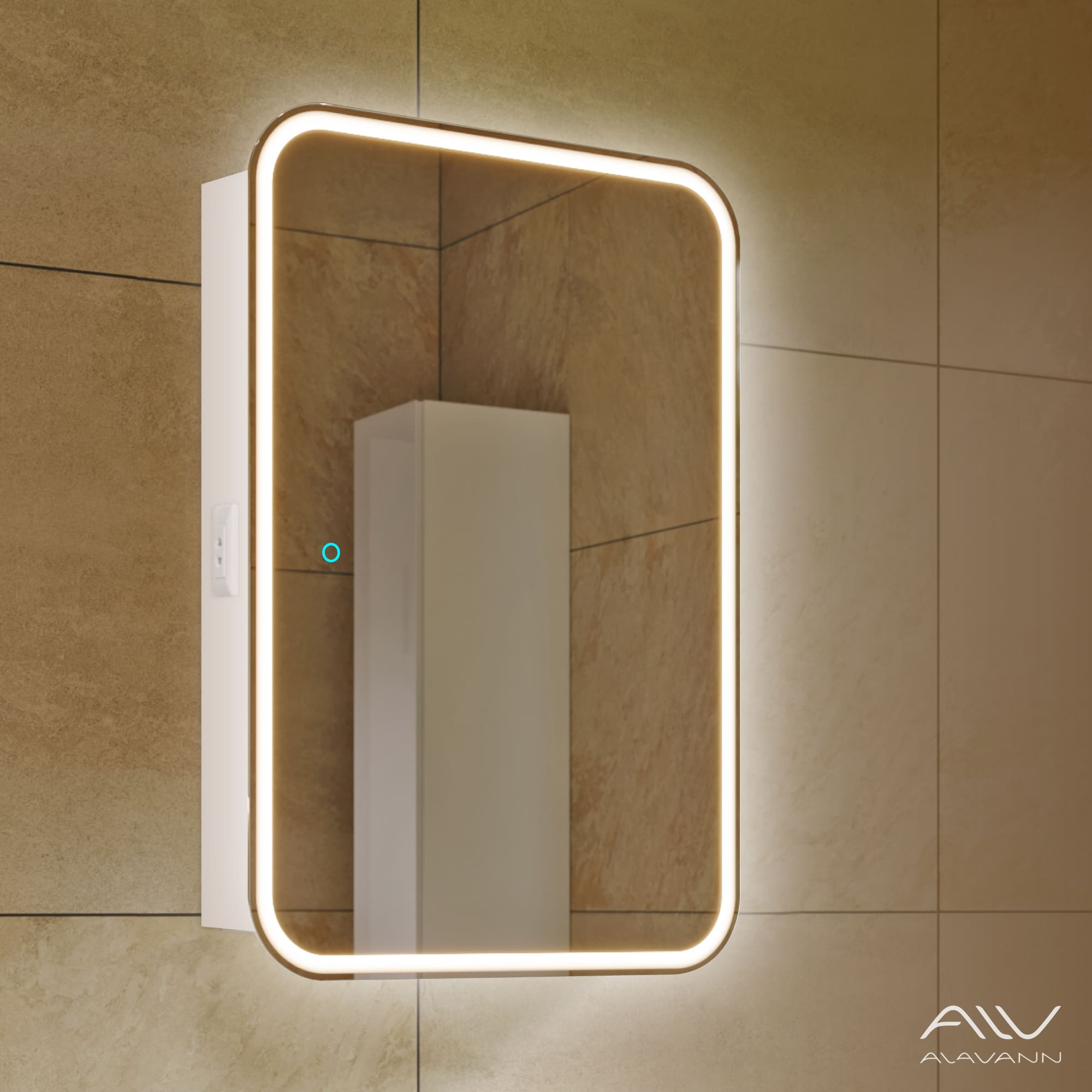 Зеркальный шкаф Lana 50 с подсветкой, сенсорное Alavann ALV1219001