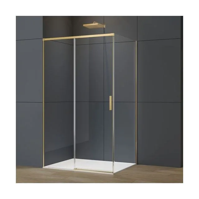 Душевой уголок Vincea Софт 2 (Soft 2) VSR-3SO29012CLG 120x90 стекло прозрачное 6 мм профиль золото брашированное