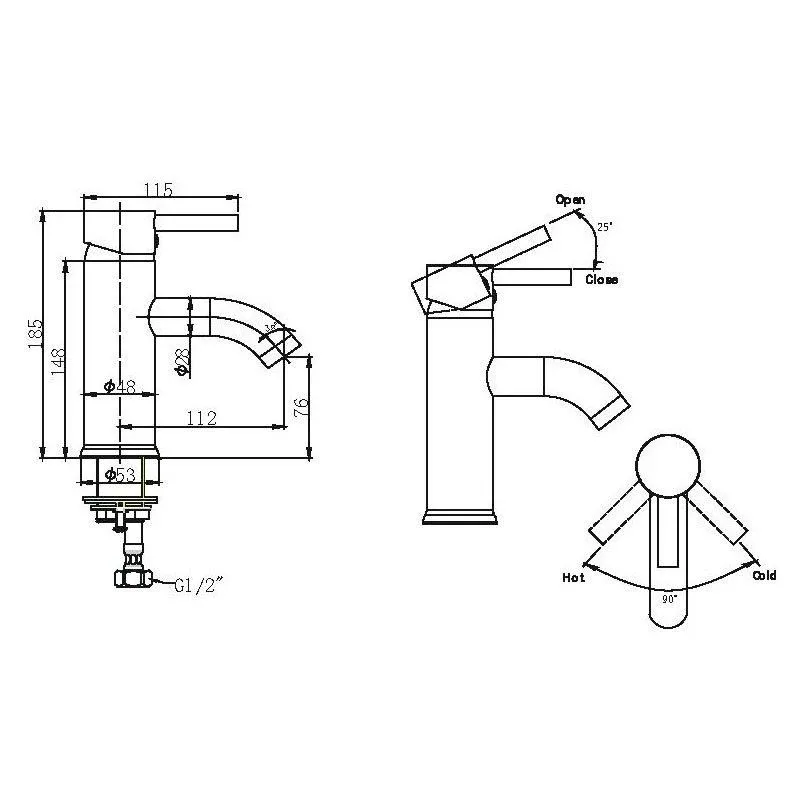 Смеситель Bravat Slim TF1332366CP-RUS для раковины