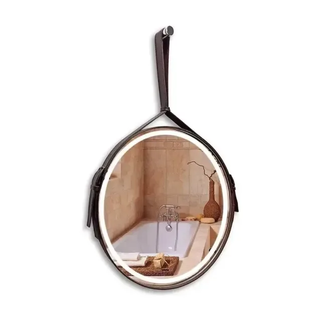 Зеркало Silver Mirrors Капитан 51 с Led-подсветкой, инфракрасный выключатель, ремень коричневая кожа