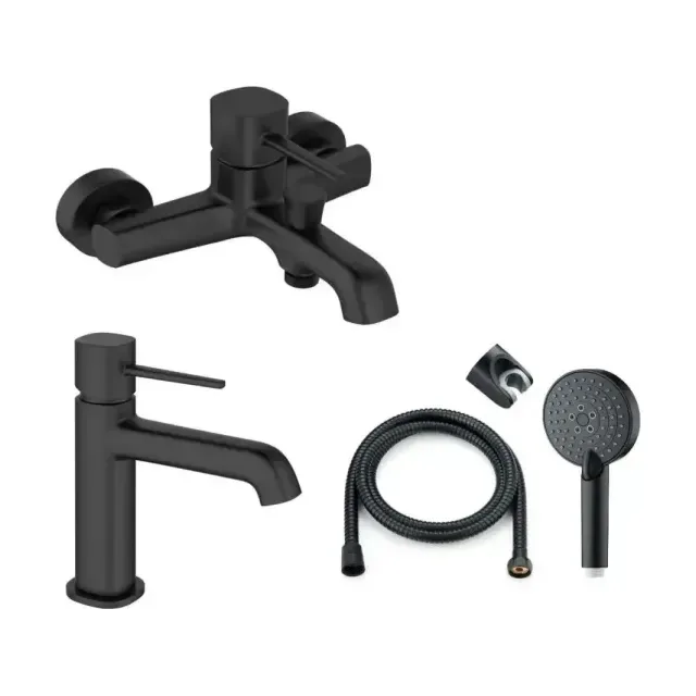 Комплект смесителей Orange Karl M05-311b черный матовый