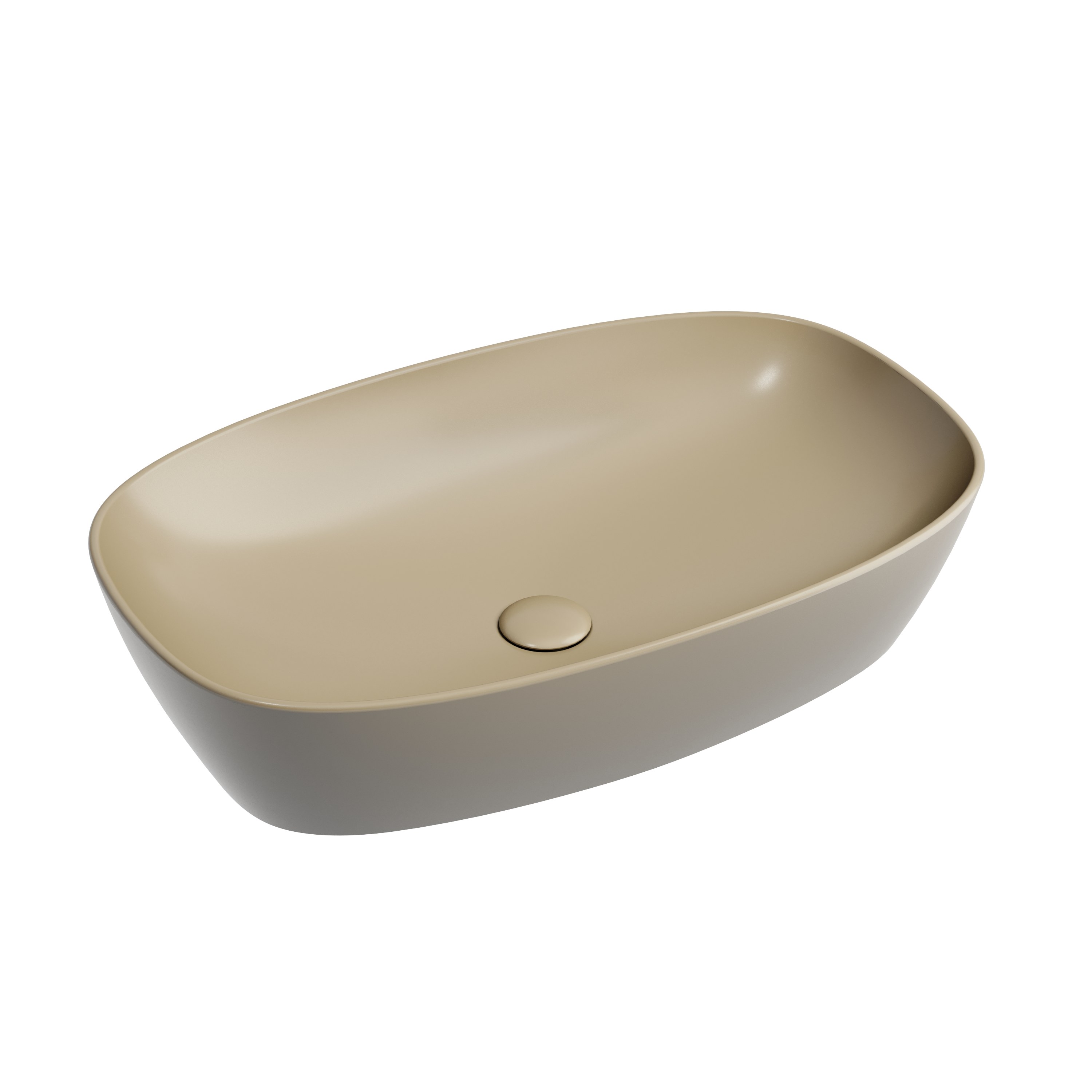 Раковина из сантехнического фарфора Ceramica Nova Элемент (Element) 60 см CN6049MC накладная цвет бежевый матовый