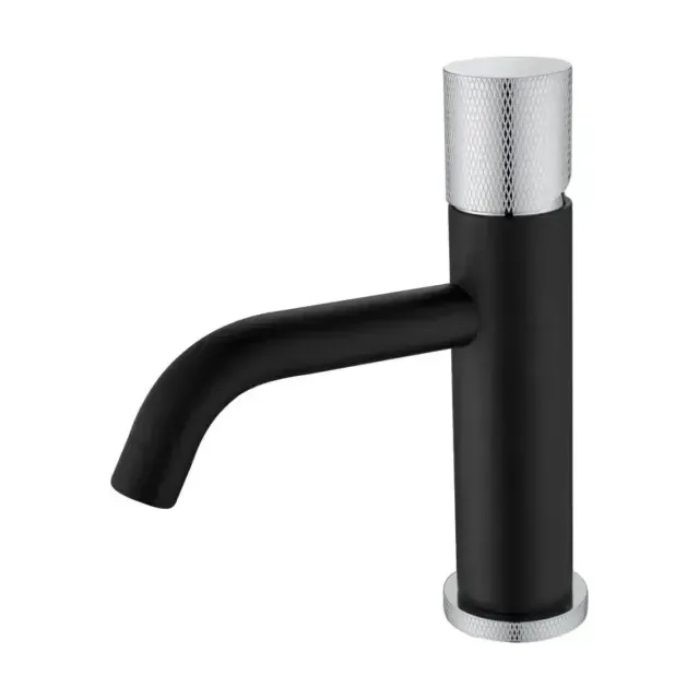 Смеситель Boheme Stick 121-BCR.2 для раковины черный матовый/хром ручка Touch