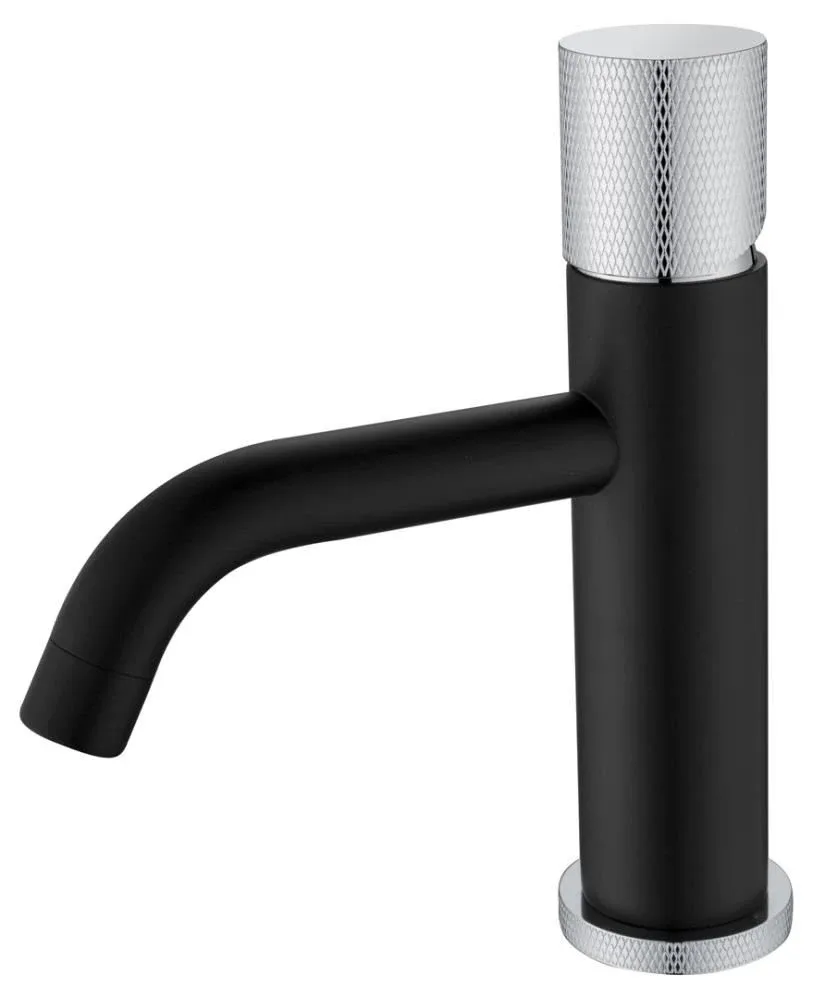 Смеситель Boheme Stick 121-BCR.2 для раковины черный матовый/хром ручка Touch
