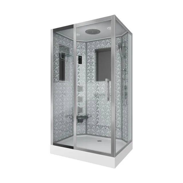 Душевая кабина Niagara Luxe NG-7711WL (90x120х215) низкий поддон(15см),дверь раздвижная,стенки серебро