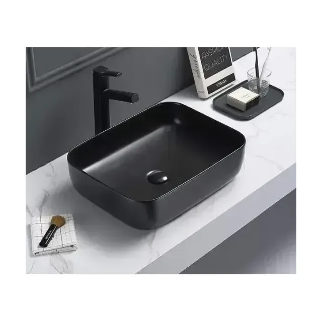 Накладная раковина CeramaLux NC 2105 50*39 черная матовая