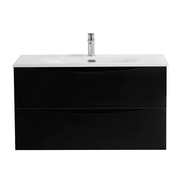 Тумба с раковиной BelBagno Marino-Cer-N 80 черный глянец