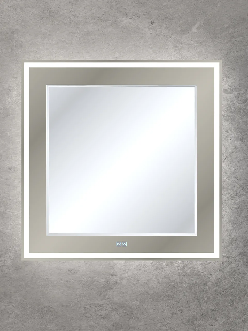 Зеркало со встроенной и контурной подсветками CEZARES CZR-SPC-RELAX-800-800-LED-TCH-GR
