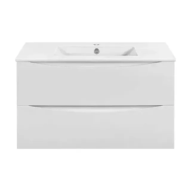 Тумба с раковиной Vincea Миа (Mia) Слим (Slim) 90 белый глянец
