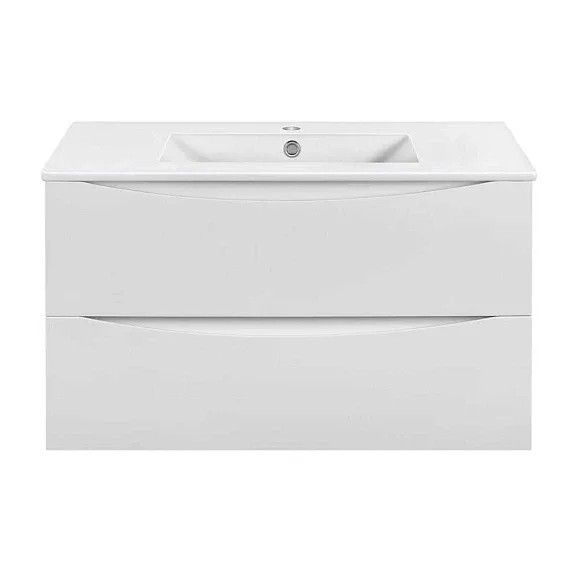 Тумба с раковиной Vincea Миа (Mia) Слим (Slim) 90 белый глянец