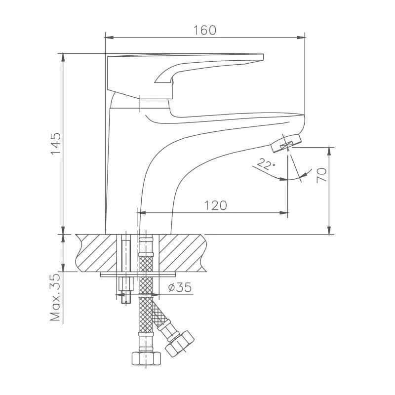 Смеситель Haiba HB1068 для раковины хром