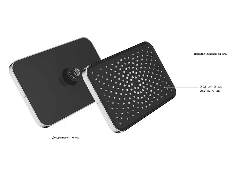 Душевой комплект Инспаер (Inspire) VSFW-3I21MT4MB встраиваемый, термостатический, двухрежимный, черный