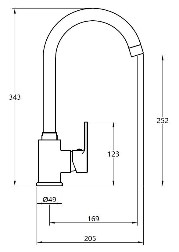 Смеситель Esko Fin FN519 для кухни, R-излив