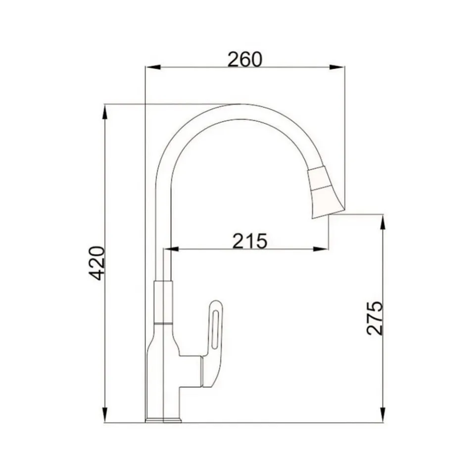 Смеситель Haiba HB73825-3 для кухни гибкий излив оружейная сталь