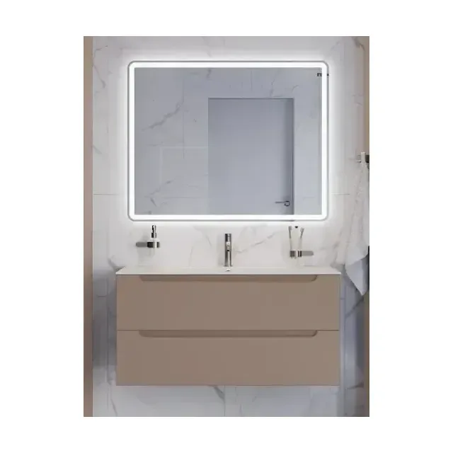 Тумба с раковиной BelBagno Этна (Etna) 100 бежевая матовая (раковина LOV-1000-LVB)