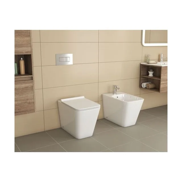 Унитаз приставной Grossman GR-PR4414S (600х355х410) безободковый,белый с тонкой крышкой,микролифт