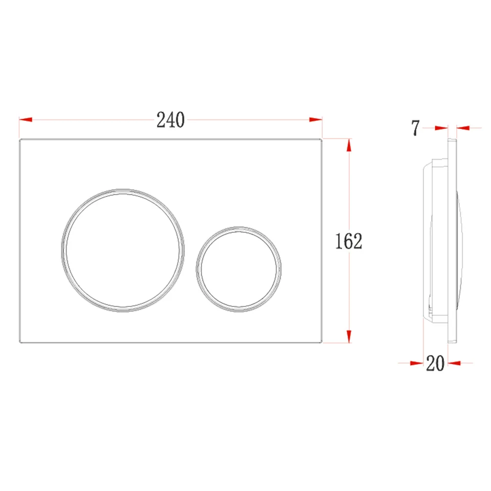 Кнопка смыва Veconi FLUSH V10, FLV10-BC, 240х162х7, пластик, черный матовый кайма - хром глянец