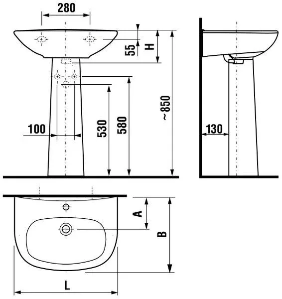 Раковина Jika Zeta 60*47 с пьедесталом