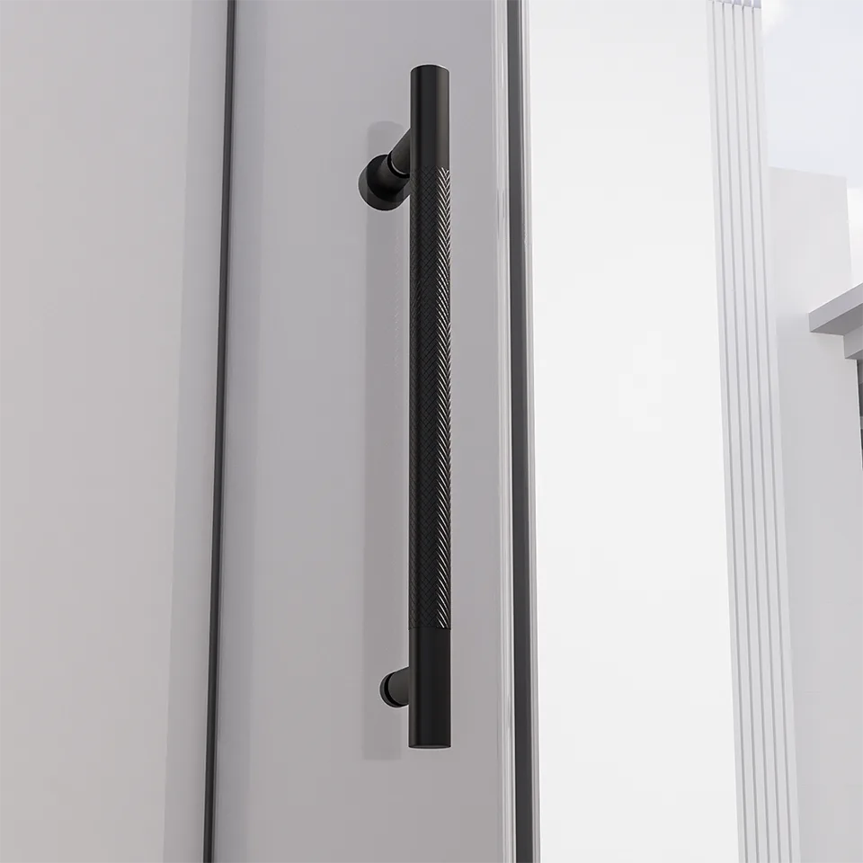 Боковая панель Veconi Premium Alassio SP B, 800x2000, черный матовый, стекло прозрачное осветленное